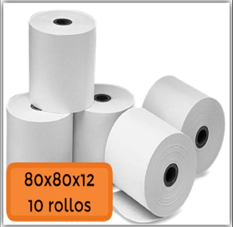 Rollos de papel térmico 80x80 (10 unidades)